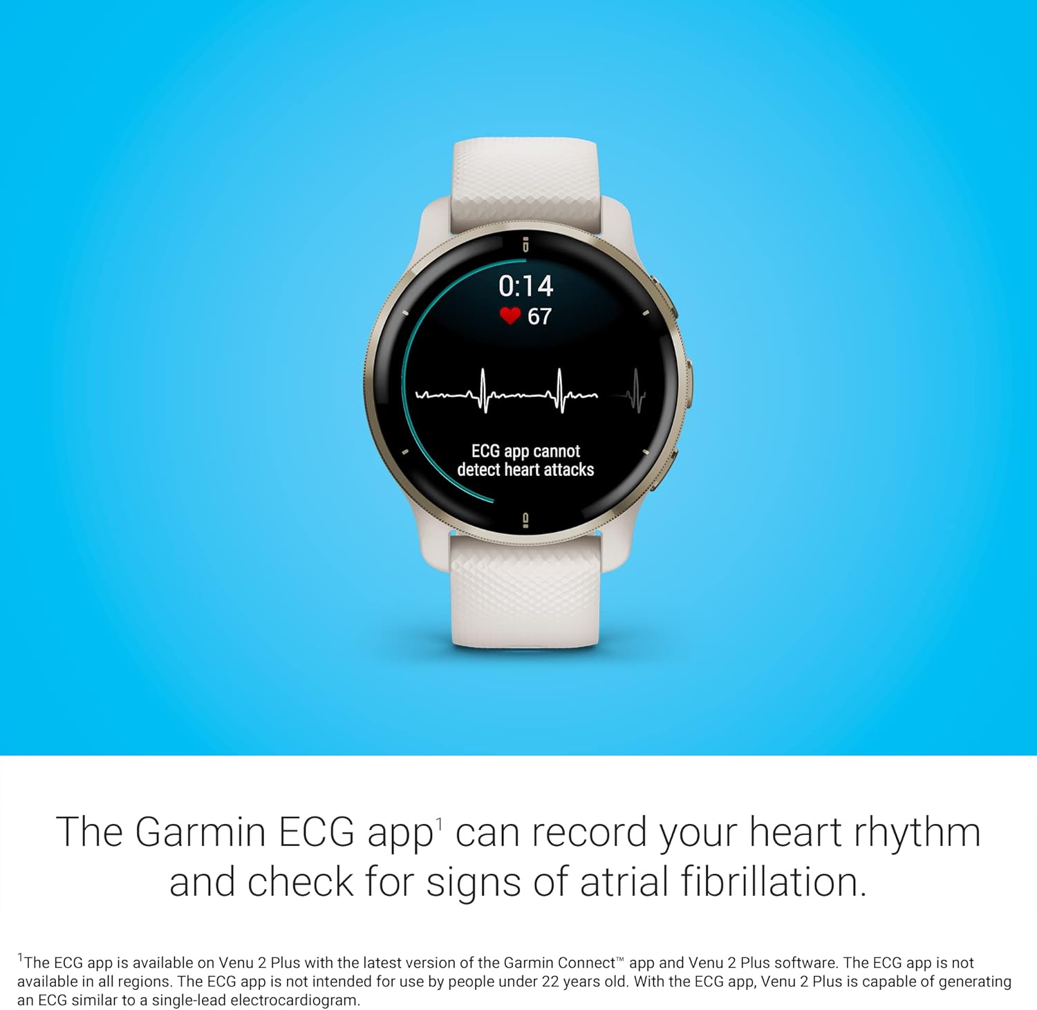 GARMIN® Venu® 2 Plus Cream Gold Stainless Steel Bezel with Ivory Case and Silicone Band