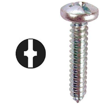Sheet Metal Screw, # 10 x 1", Pan Head, Combo, Steel, 100/PK