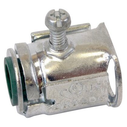 MC/AC/FM Cable Connector, Duplex, Screw Clamp, 1/2"