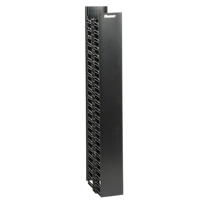 Cable Manager, Vertical, 2-Sided, 83" H x 4.9" W x 12" D, Black