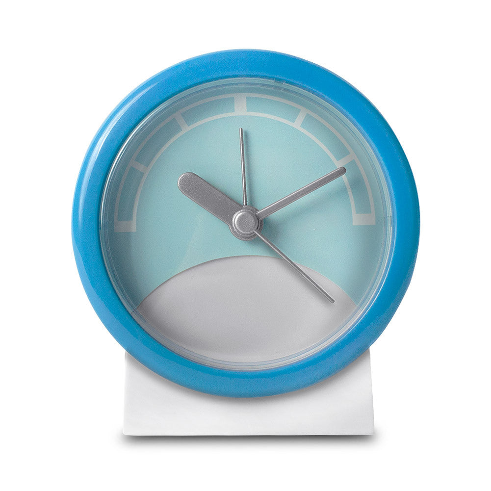 Stand Up Analog Alarm Clock (Blue/White)