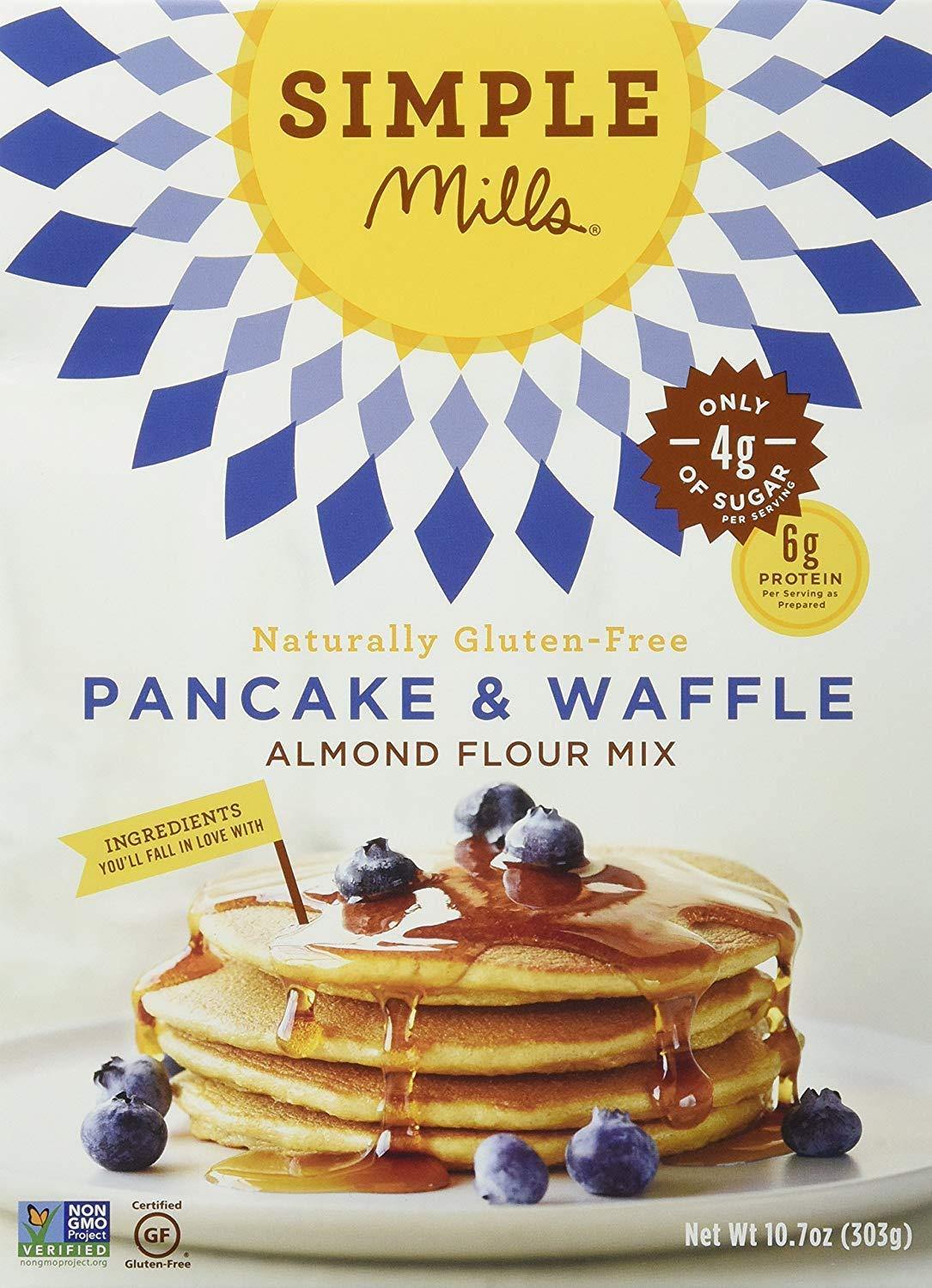 Simple Mills Almond Flour Mix, Pancake Waffle, Naturally Gluten Free, 10.7 oz, Pack of 3 by Simple Mills - NORTH FIRST PLUS, LLC