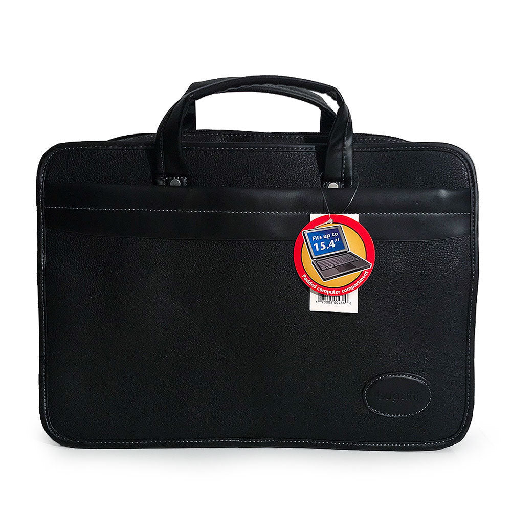 Bugatti Black Simulated Leather Briefcase