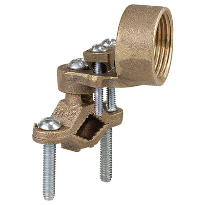 Pipe Clamp with 3/4" Hub, Bronze, 1/2" - 1", 10 AWG - 2/0 AWG