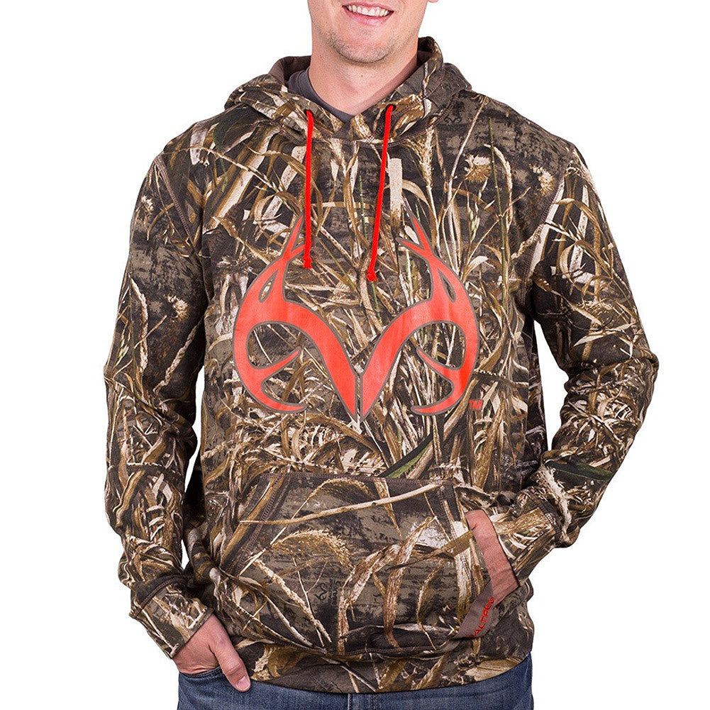 Realtree Men"s Maple Max-5 Camo & Blaze Logo Sweatshirt, Medium