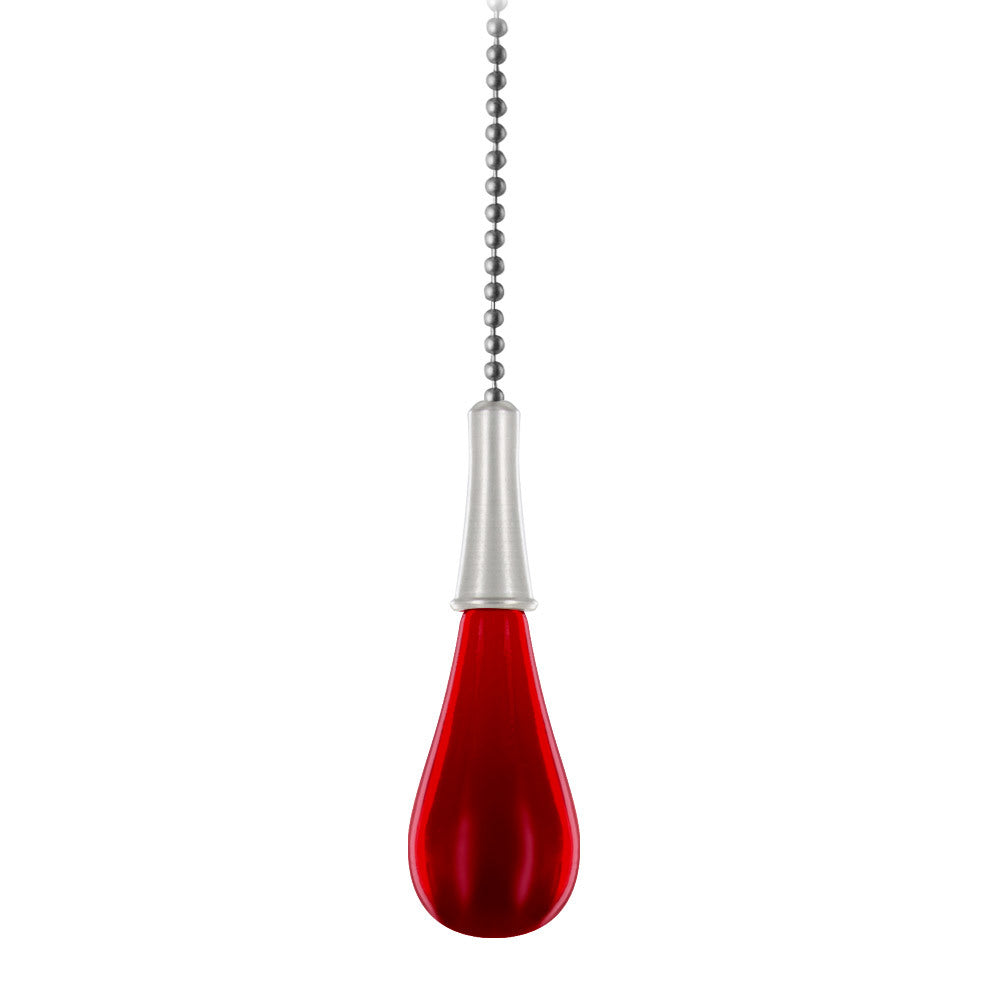 Westinghouse Brushed Pewter and Ruby Acrylic Teardrop Ceiling Fan Pull Chain