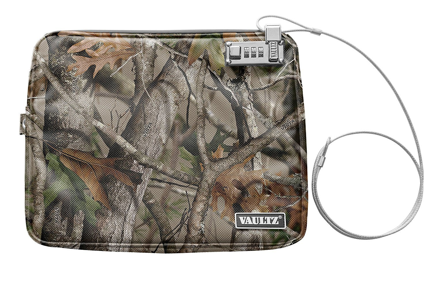 Vaultz Water-Resistant Large Locking Field Pouch with Tether, Camo