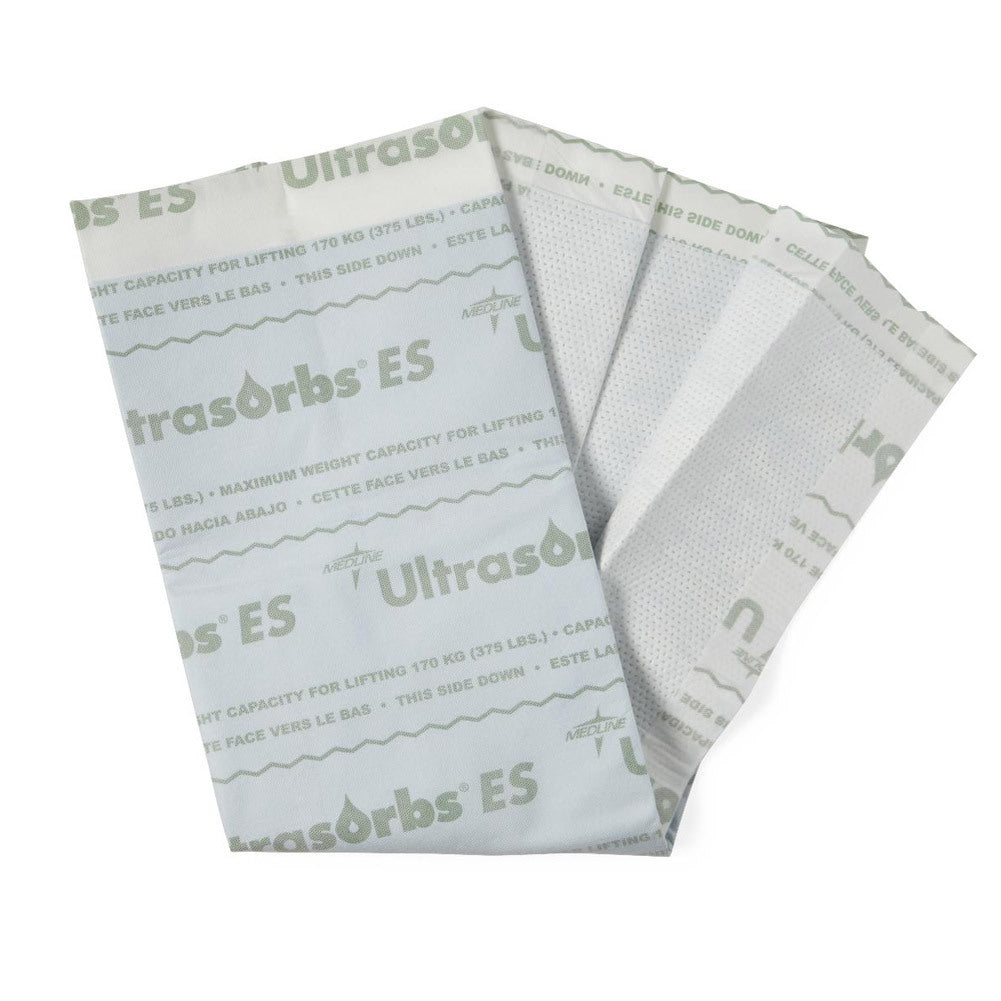 Medline Ultrasorbs ES Underpads Extra Strength Drypad & Drawpad 10 Count, 7 Pack