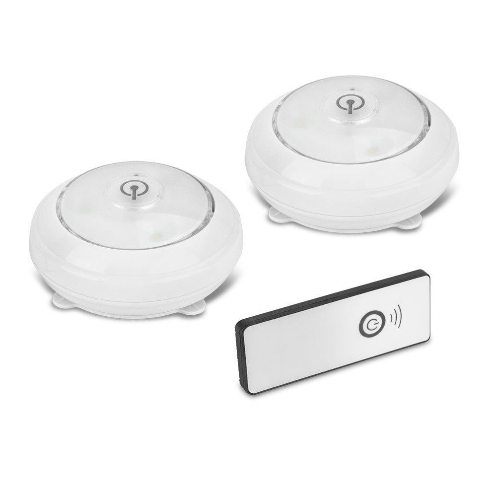 Wireless Pivot and Swivel LED Puck Lights with Remote Control 2 Pack