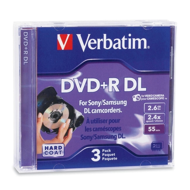 Verbatim 95313 DVD Recordable Media - DVD+R DL - 2.60 GB - 3 Pack Jewel Case
