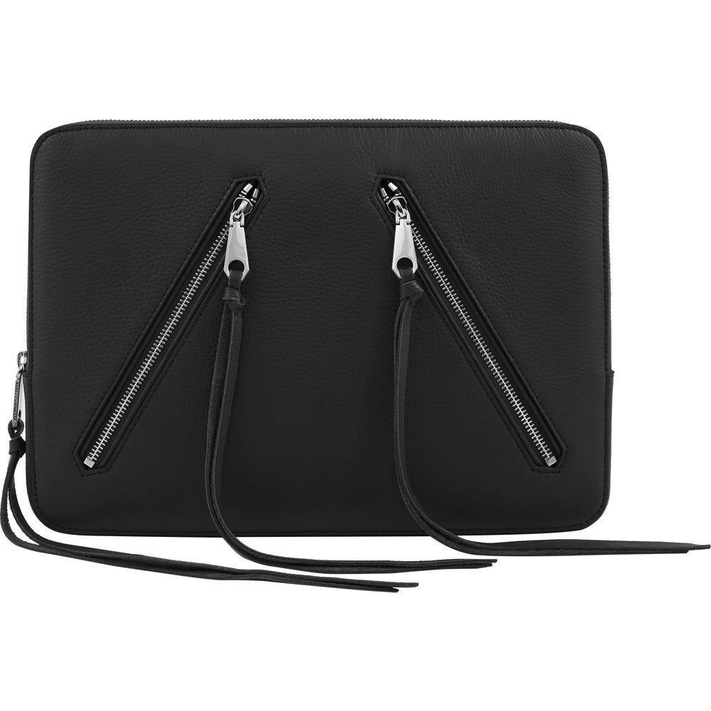 Rebecca Minkoff Moto 13 Sleeve - Black Pebble Leather