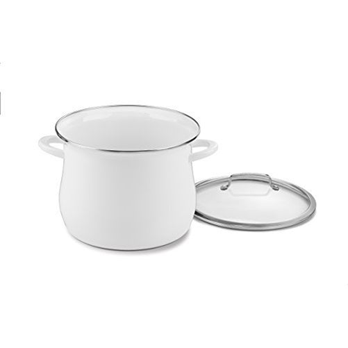 Cuisinart EOSB126-28W Contour 12-Quart Enamel on Steel Stockpot - White
