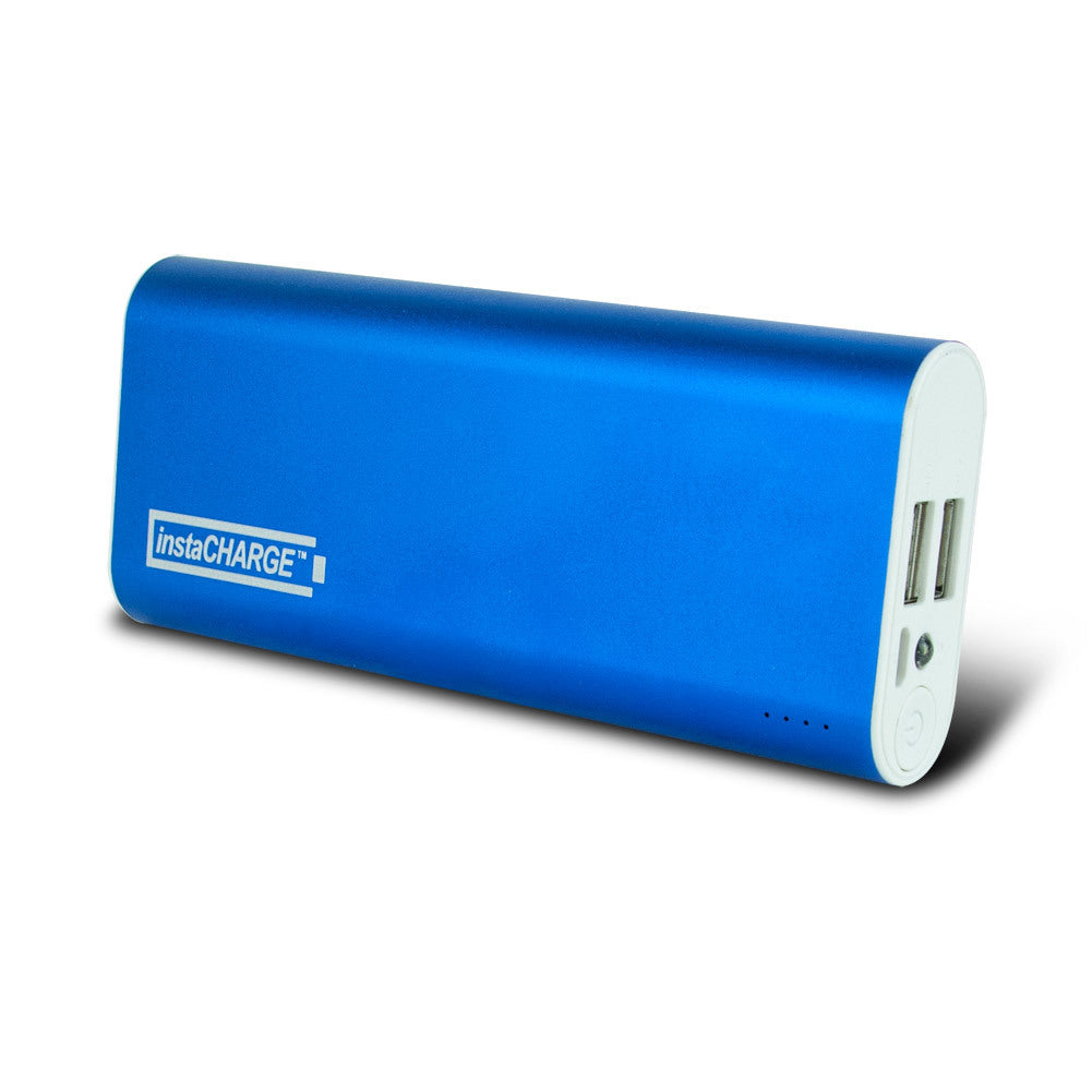 instaCHARGE 8800mAh Dual USB Power Bank Portable Battery Charger - Blue