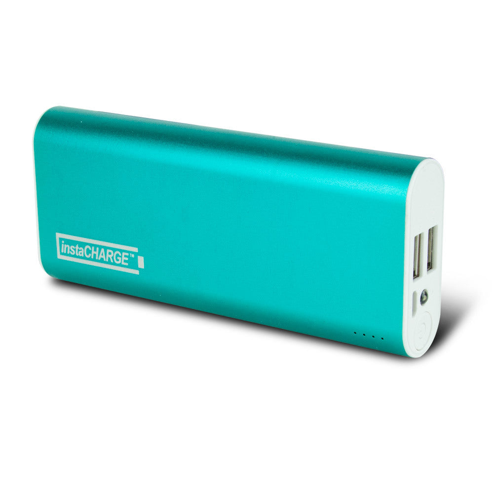 instaCHARGE 8800mAh Dual USB Power Bank Portable Battery Charger - Turquiose