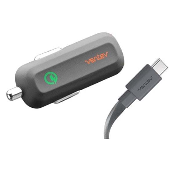 Ventev Dashport RQ1240 Mini Quick Car Charger 2.0 with USB C Cable (Refurbished)