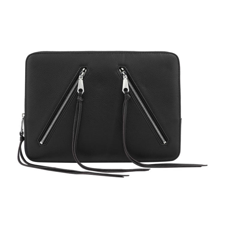 Rebecca Minkoff Moto 13 Sleeve - Black Pebble Leather, Open Box