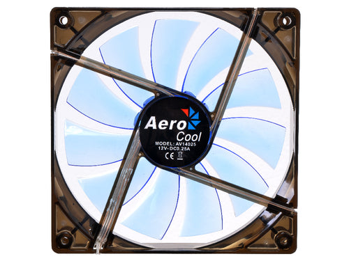 Aerocool Lightning AV14025 14cm 12V DC LED PC Case Cooling Fan - Blue, Open Box