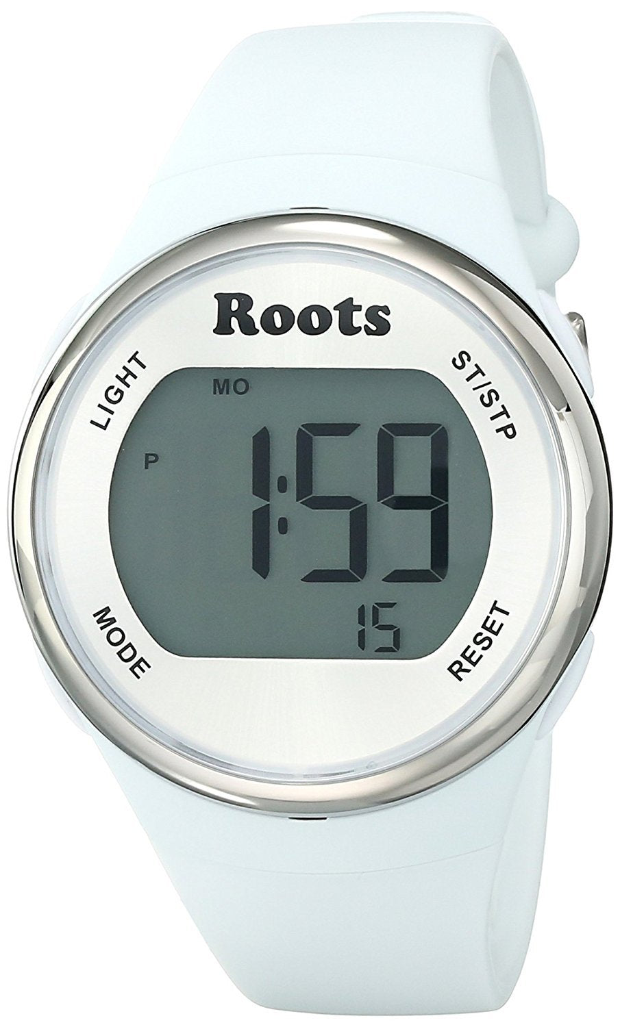 Roots Cayley Womens Resin Strap Digital Chronograph Watch Backlight Alarm White
