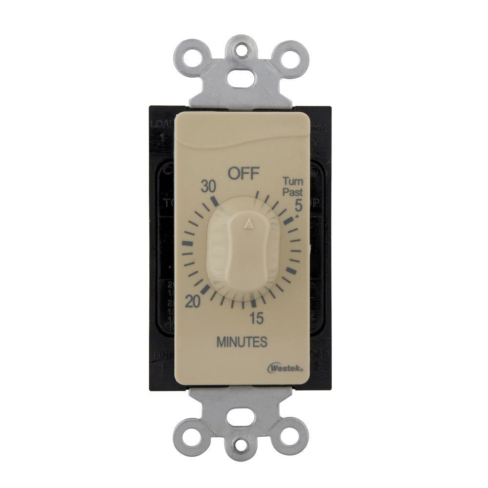 Westek TMSW30MI Hardwire Indoor 30-Minute Mechanical Countdown Timer - Ivory