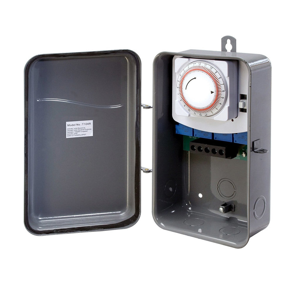 Westek TM104R 40 Amp 208-277 V Single Pole/Throw Outdoor Mechanical Timer (Gray)