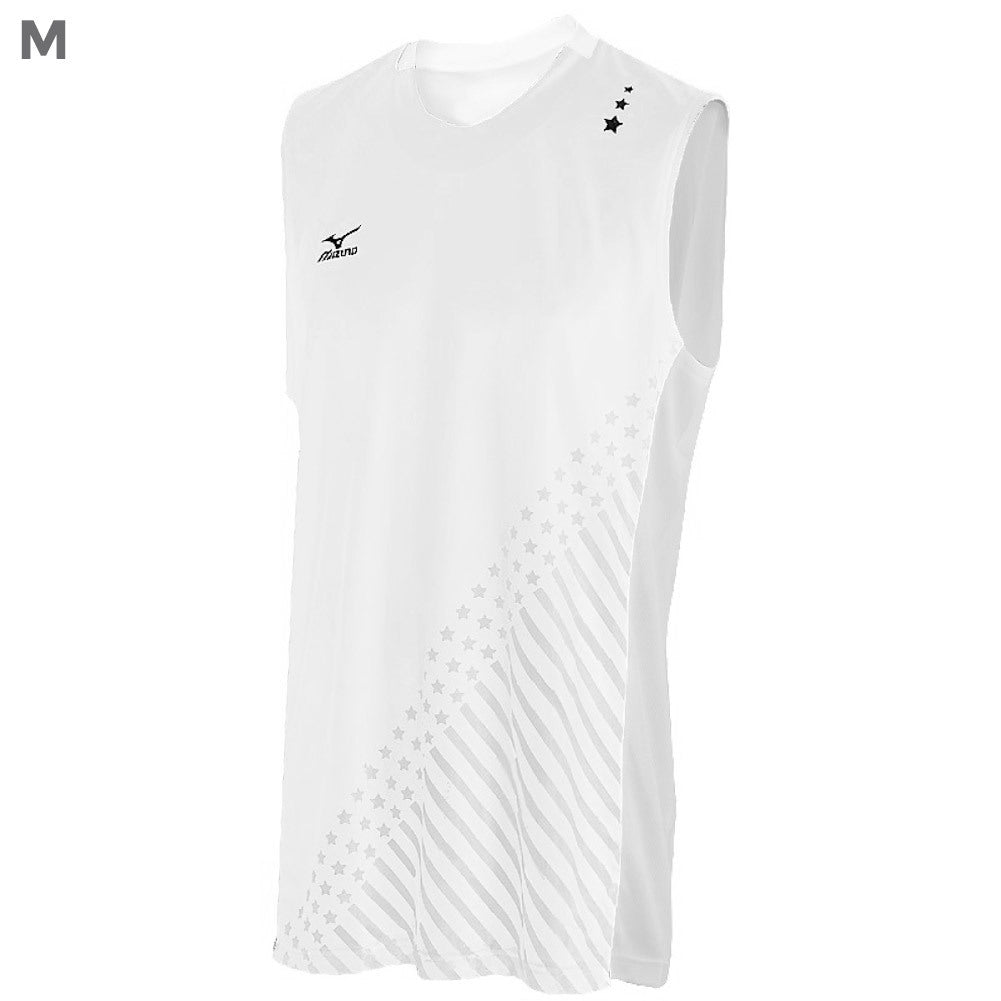 Mizuno DryLite Men"s National VI Sleeveless Jersey, White - M