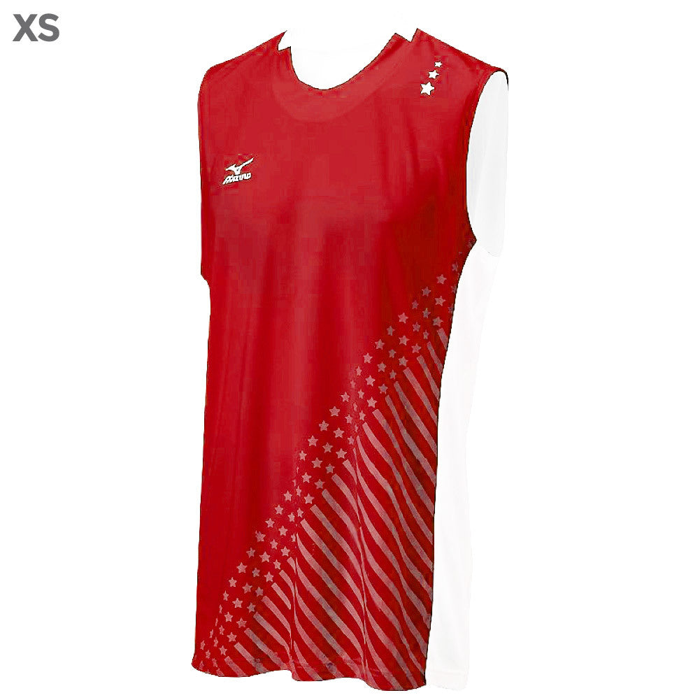 Mizuno DryLite Men"s National VI Sleeveless Jersey, Red & White - XS