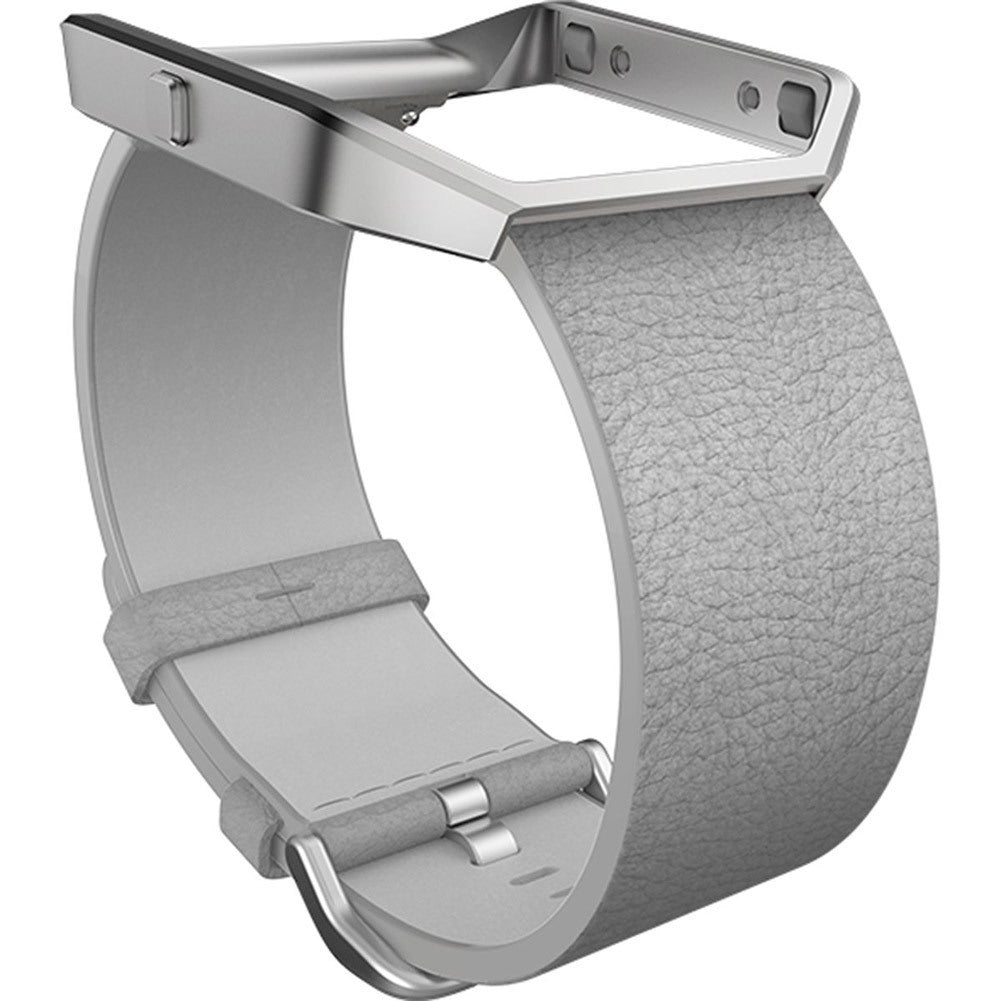 Fitbit Blaze Accessory Band, Leather, Mist Grey,  Large (Used,Refurbished)