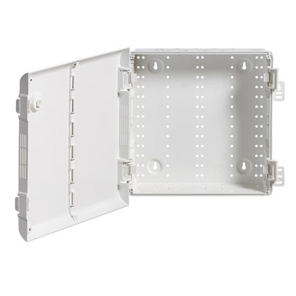 14" Wireless Media Enclosure w Hinged Door, White