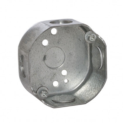3-1/2" Octagon Box, 1-1/2" Deep, 1/2" Kos, Steel