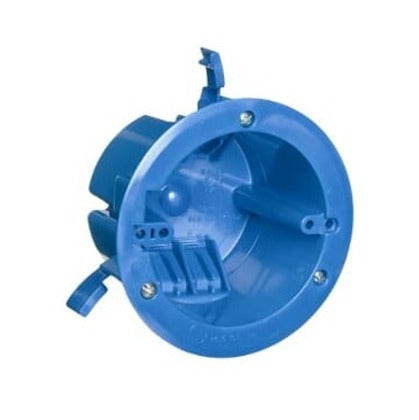Round Old Work Box, 4-1/4", Blue