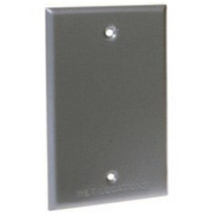 Weatherproof Cover, 1-Gang, Blank, Aluminum, Gray