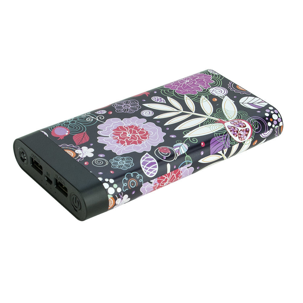 InstaCHARGE 16000mAh Dual USB Power Bank Portable Battery Charger Floral