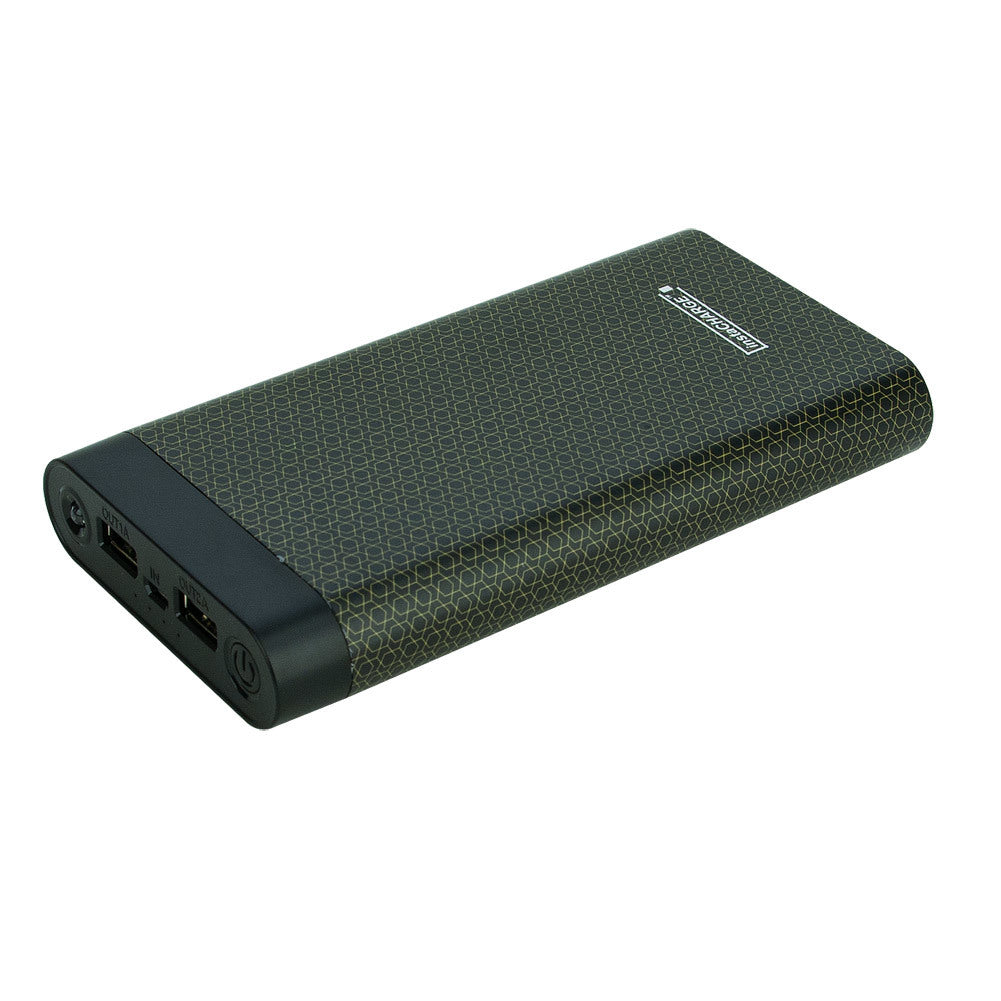 InstaCHARGE 16000mAh Dual USB Power Bank Portable Battery Charger Black Pattern