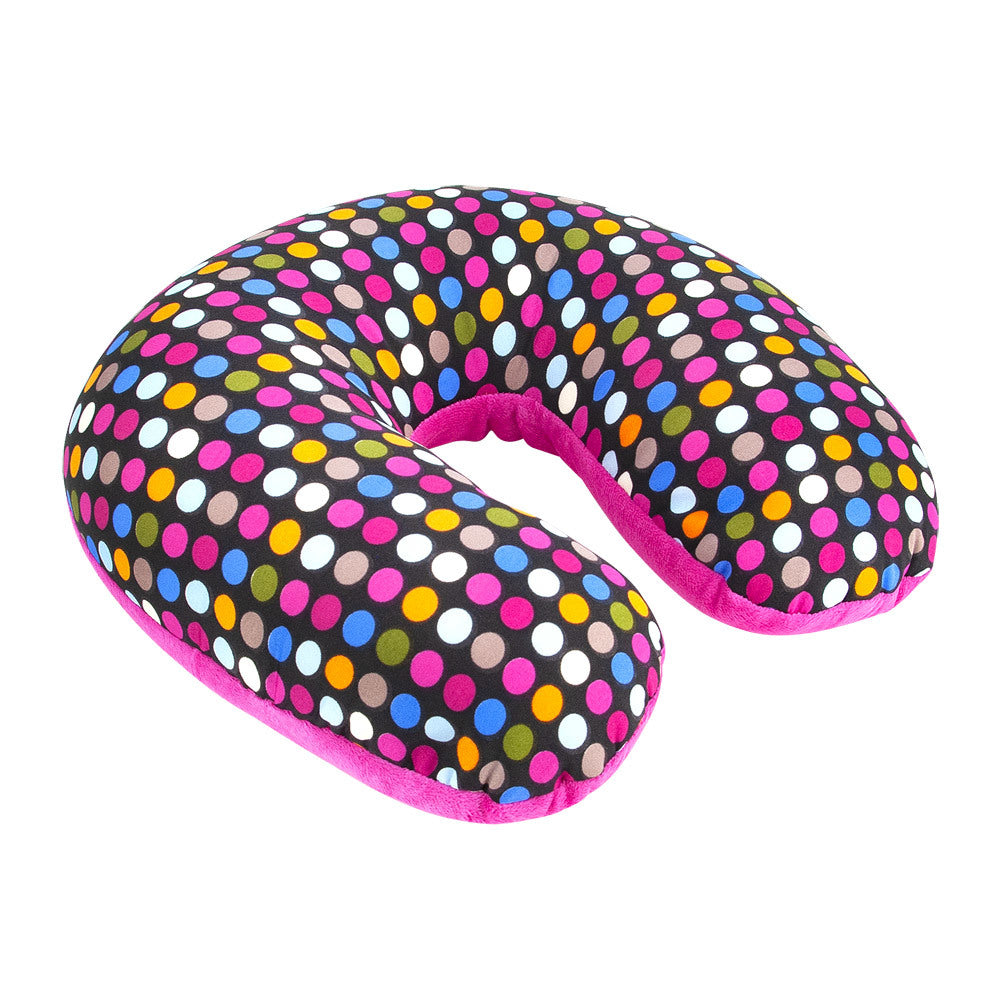 Travelon Triplogic Plush Microbead U-Shaped Travel Flight Neck Pillow Polka Dot