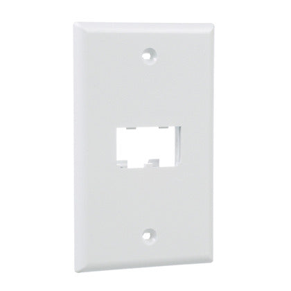 Horizontal Faceplate, 2-Port, White, No Labels