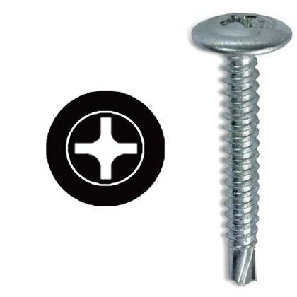 Self-Drilling Screw, #8 x 3/4", Steel, Wafer Head