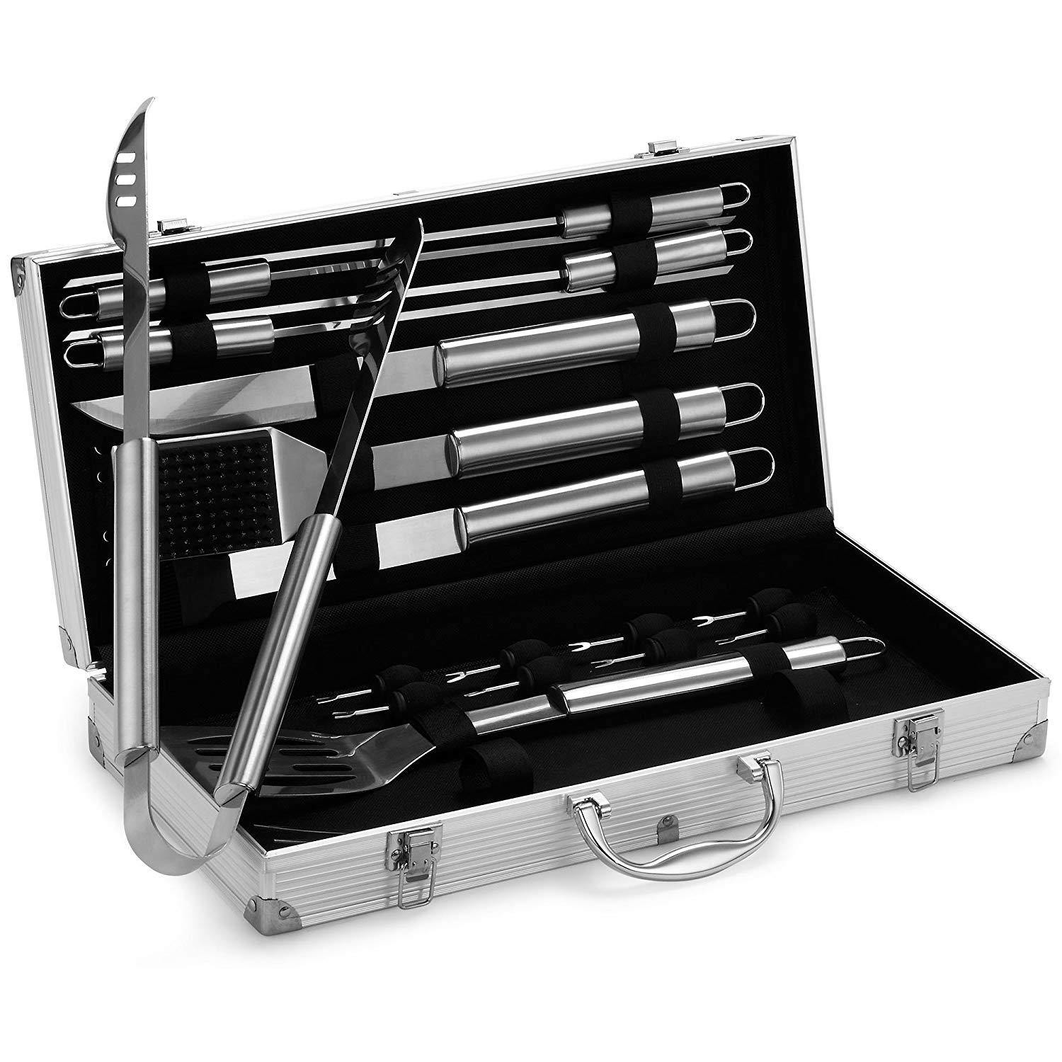 VonHaus BBQ Grill Tool Set,18-Piece Stainless Steel - NORTH FIRST PLUS, LLC