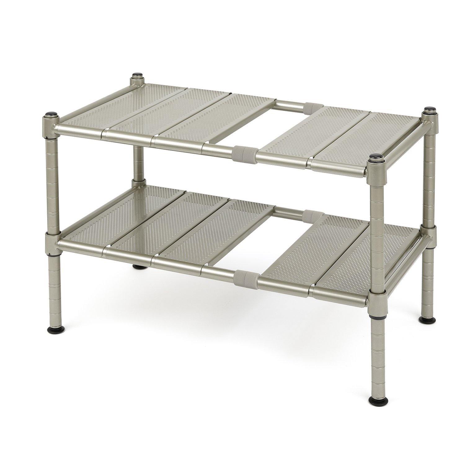 Seville Classics Under-The-Sink Adjustable Nickel 2-Tier Organizer Kitchen/Bath - NORTH FIRST PLUS, LLC