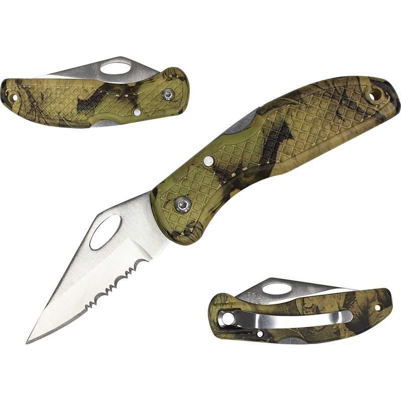 4" Lockback Knife with camo handle - NORTH FIRST PLUS, LLC