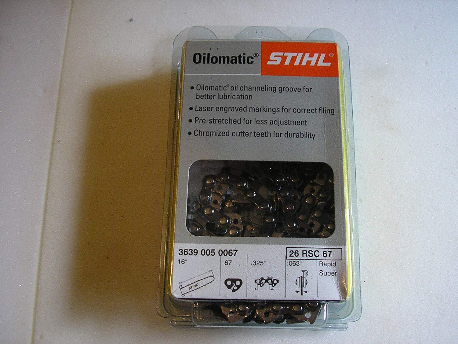 Stihl 16" Chainsaw Full Chisel Saw Chain 3639-005-0067 .325 Pitch .063 Gauge 67 Drive Links - NORTH FIRST PLUS, LLC