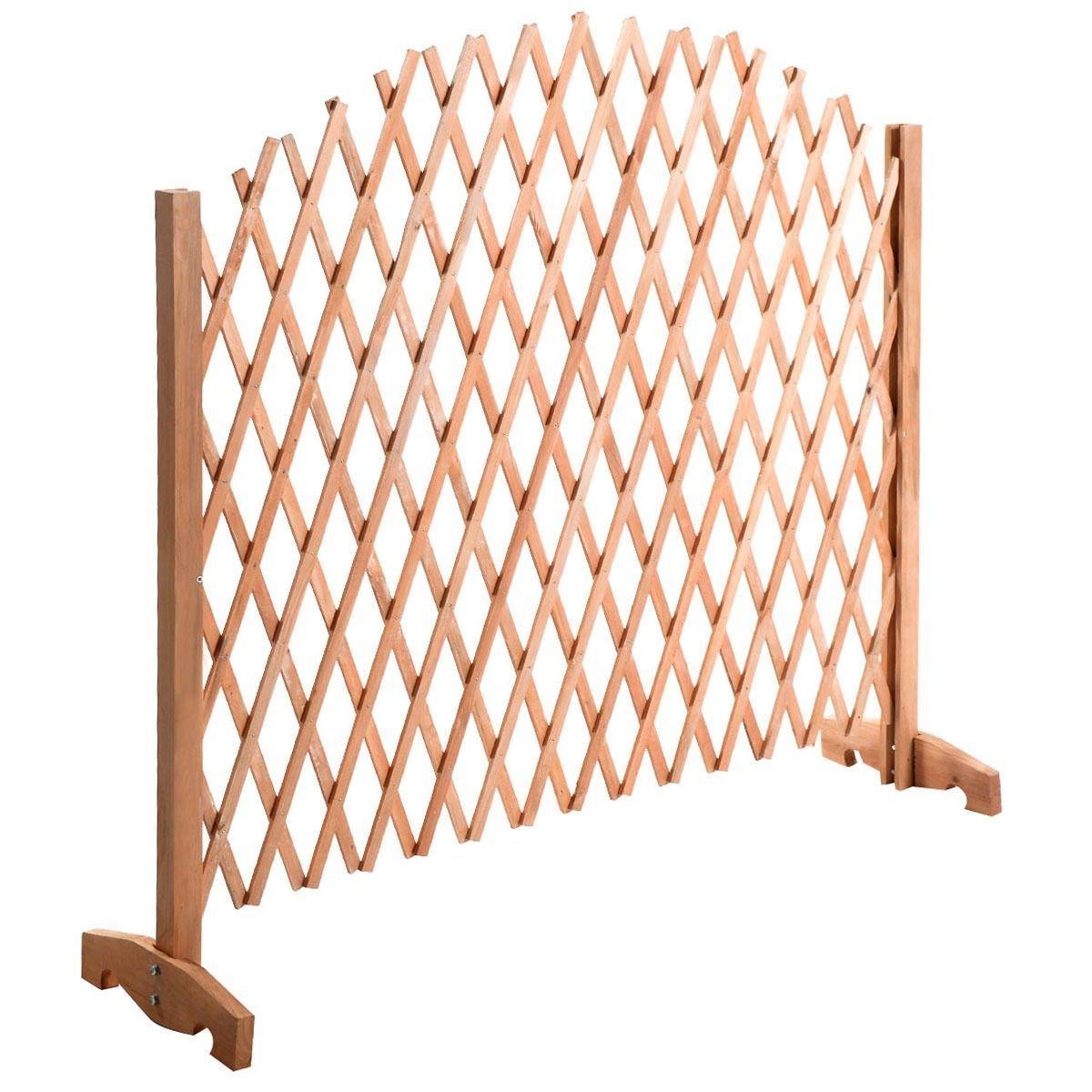 Giantex Expanding Portable Fence Wooden Screen Dog Gate Pet Safety Kid Patio Garden Lawn - NORTH FIRST PLUS, LLC