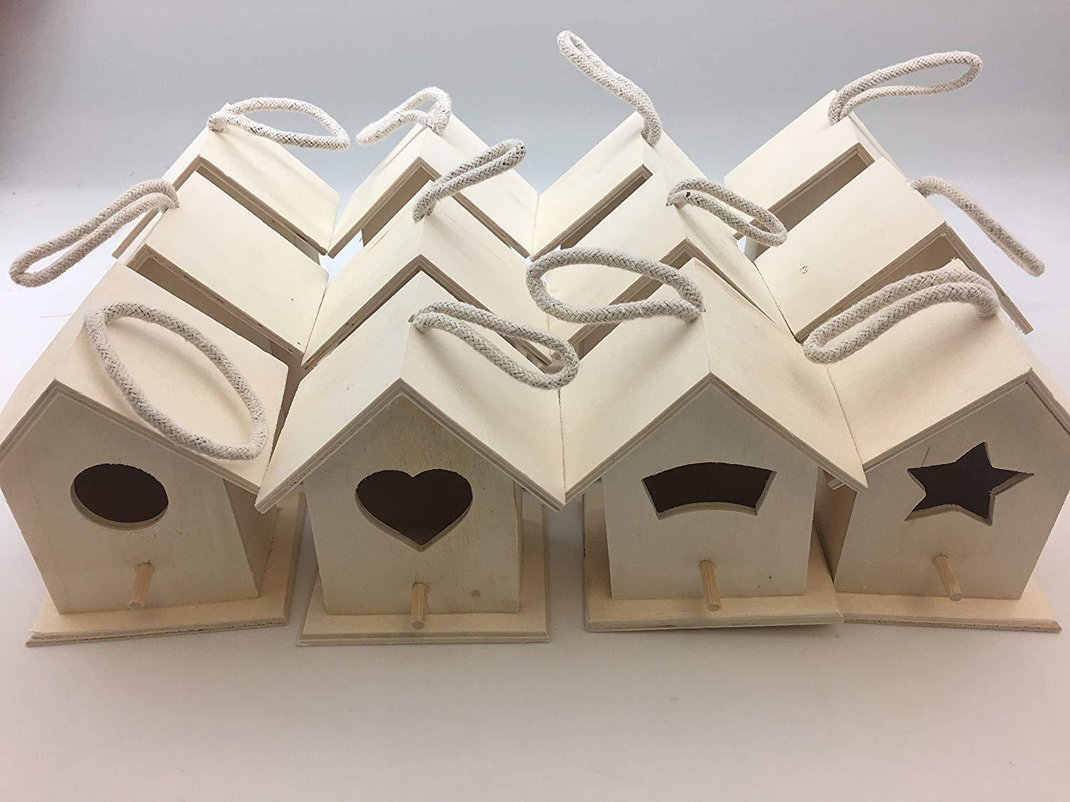 Oojami Design Your Own Wooden Birdhouses 12 Bird House Bulk - NORTH FIRST PLUS, LLC