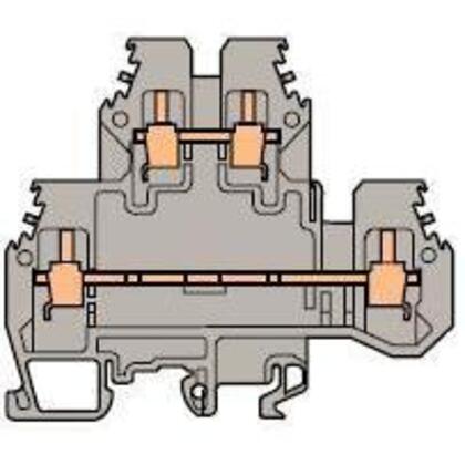 Terminal Block, Feed Through,6mm, Double Deck, Type: M 4/6.D2, Gray