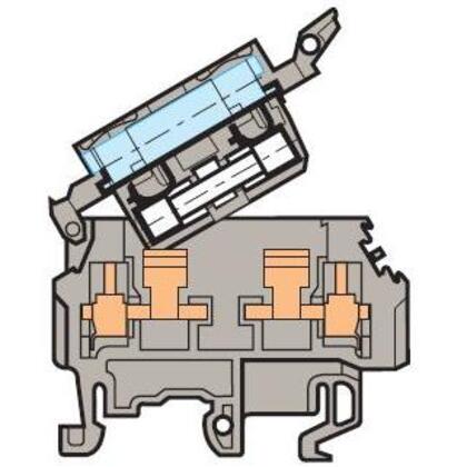 Terminal Block, Fuse Holder, 8mm, Type: M 4/8.SFL, Gray