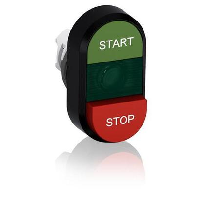 Push Button, Double, Green Light Indicator, START/STOP, Momentary