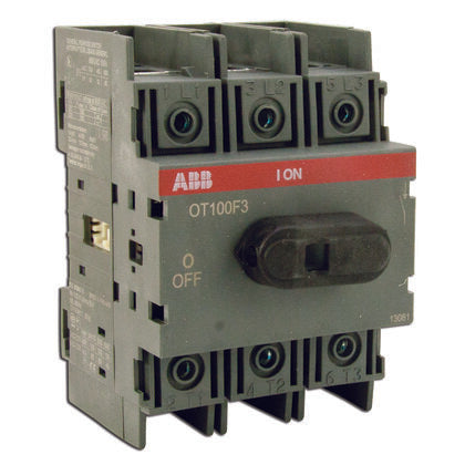 Disconnect Switch, Non-Fused , 100A, 3P, Base/DIN Rail Mount