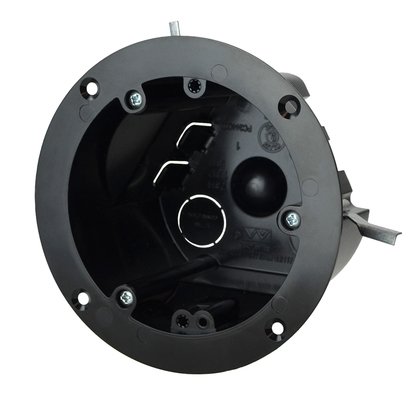 Fixture Support Box, Round, 4" Diameter, Black, Non-Metallic