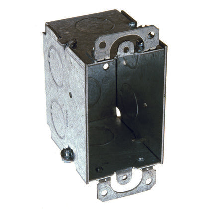 Switch Box With Plaster Ears, 3 x 2 x 2-1/2", Drawn, Steel