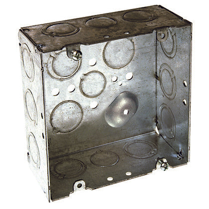 4-11/16" Square Box, Welded, Metallic, 2-1/8" Deep