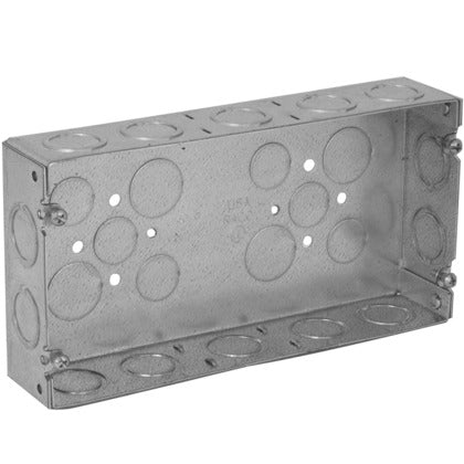 Gang Box, 3-Gang, Non-Gangable, Welded, Depth: 1-7/8", Metallic
